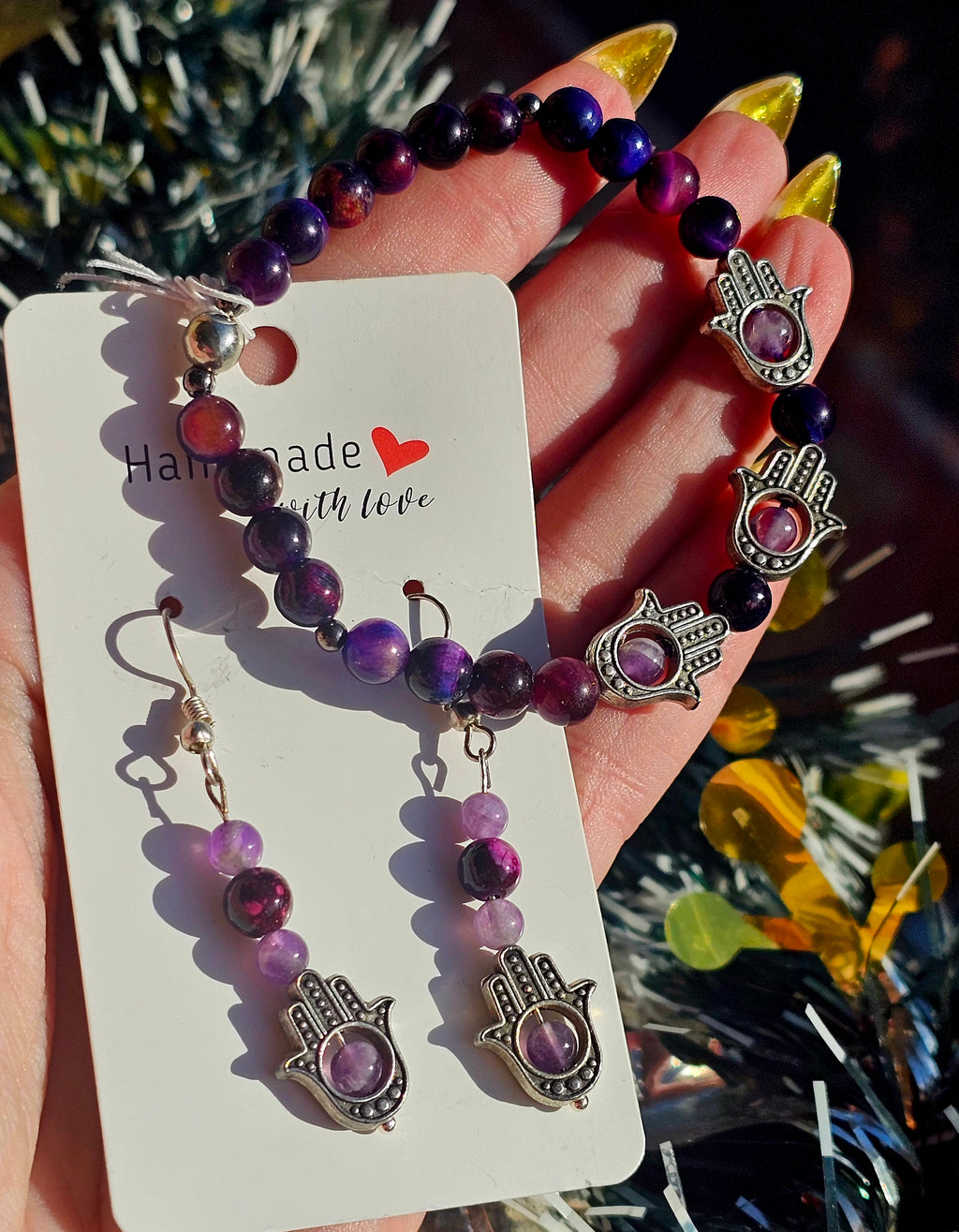 🧿 Conjunto Místico Hamsa - Protección Suprema ✋ Pulsera + Pendientes