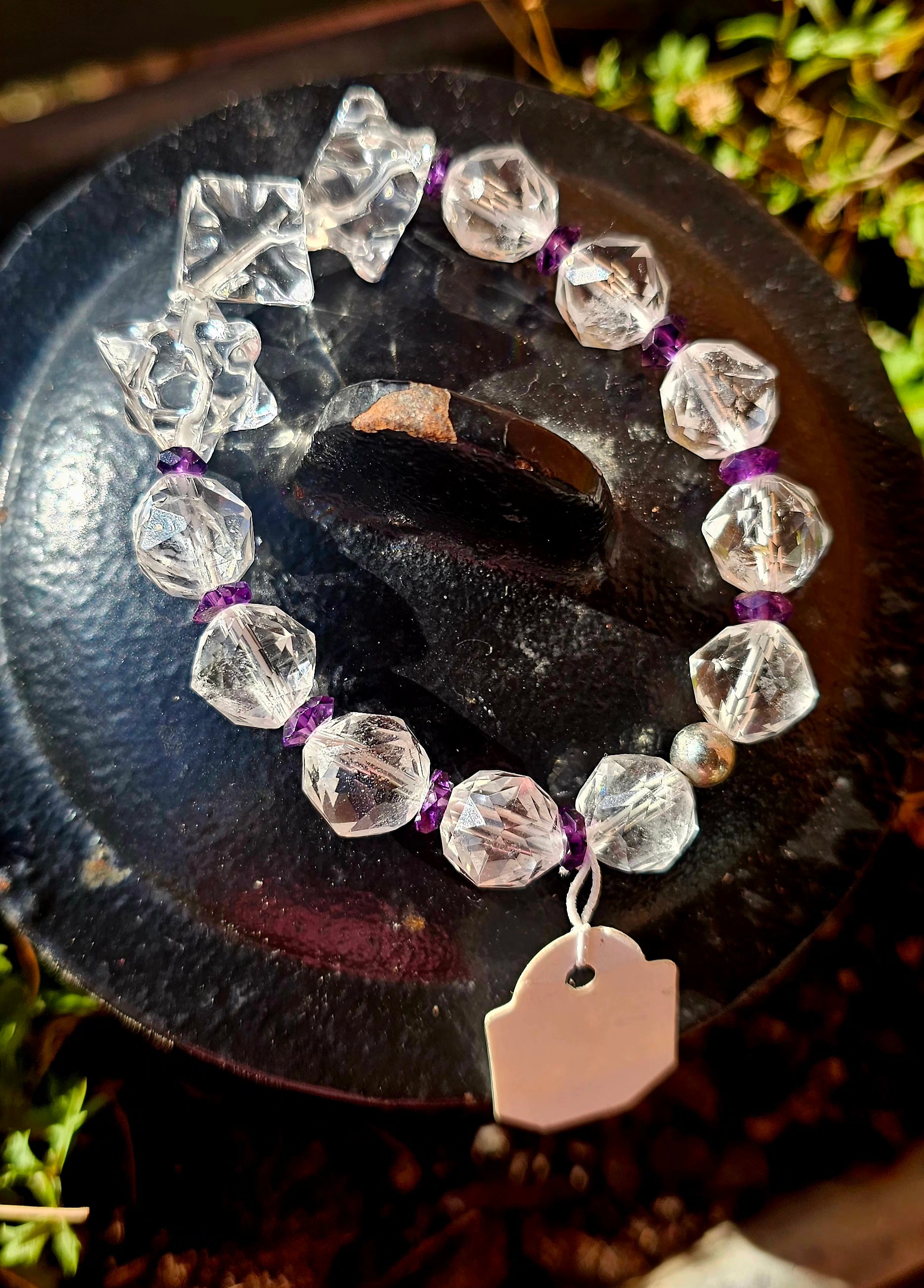 ⚡ Pulsera Merkaba - Geometría Sagrada & Cuarzo Cristal 🔯✨