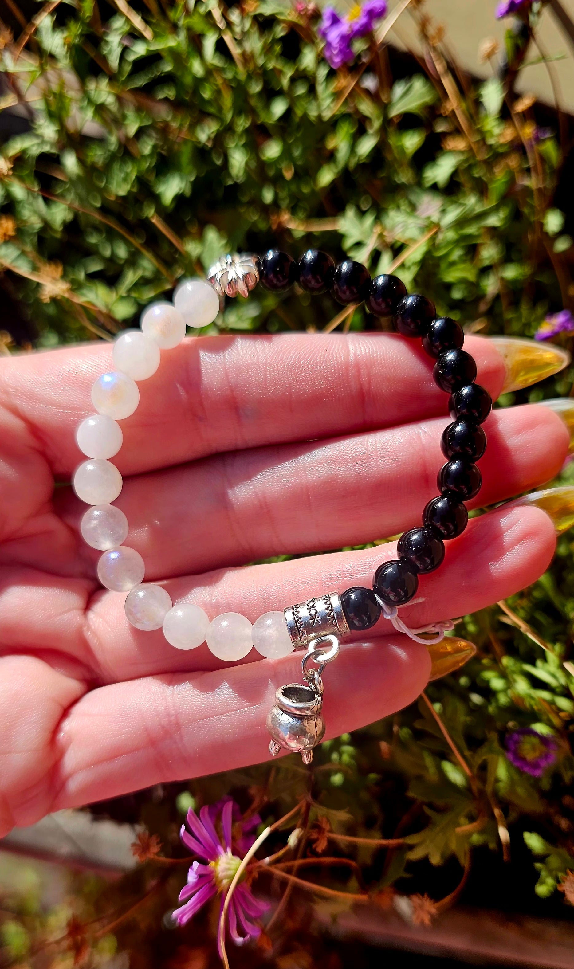 🌙 Pulsera Doble Protección Wiccana - Calderito de la Bruja 🔮✨