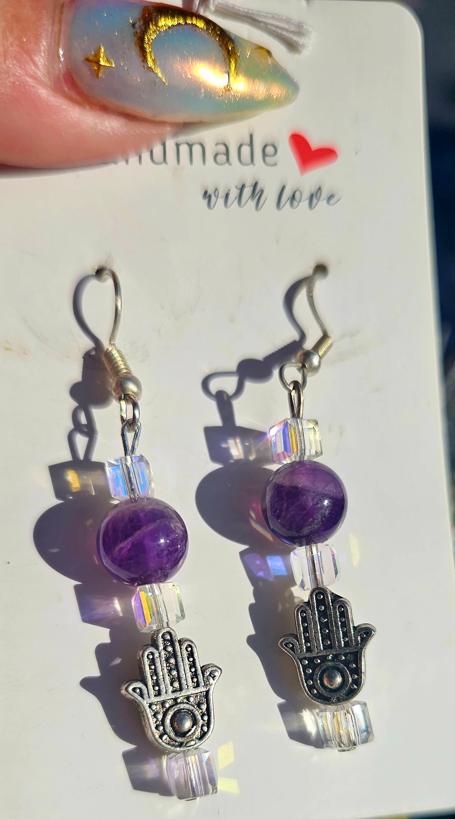 🧿 Conjunto Amatista - Mano de Fátima Protectora ✨💜