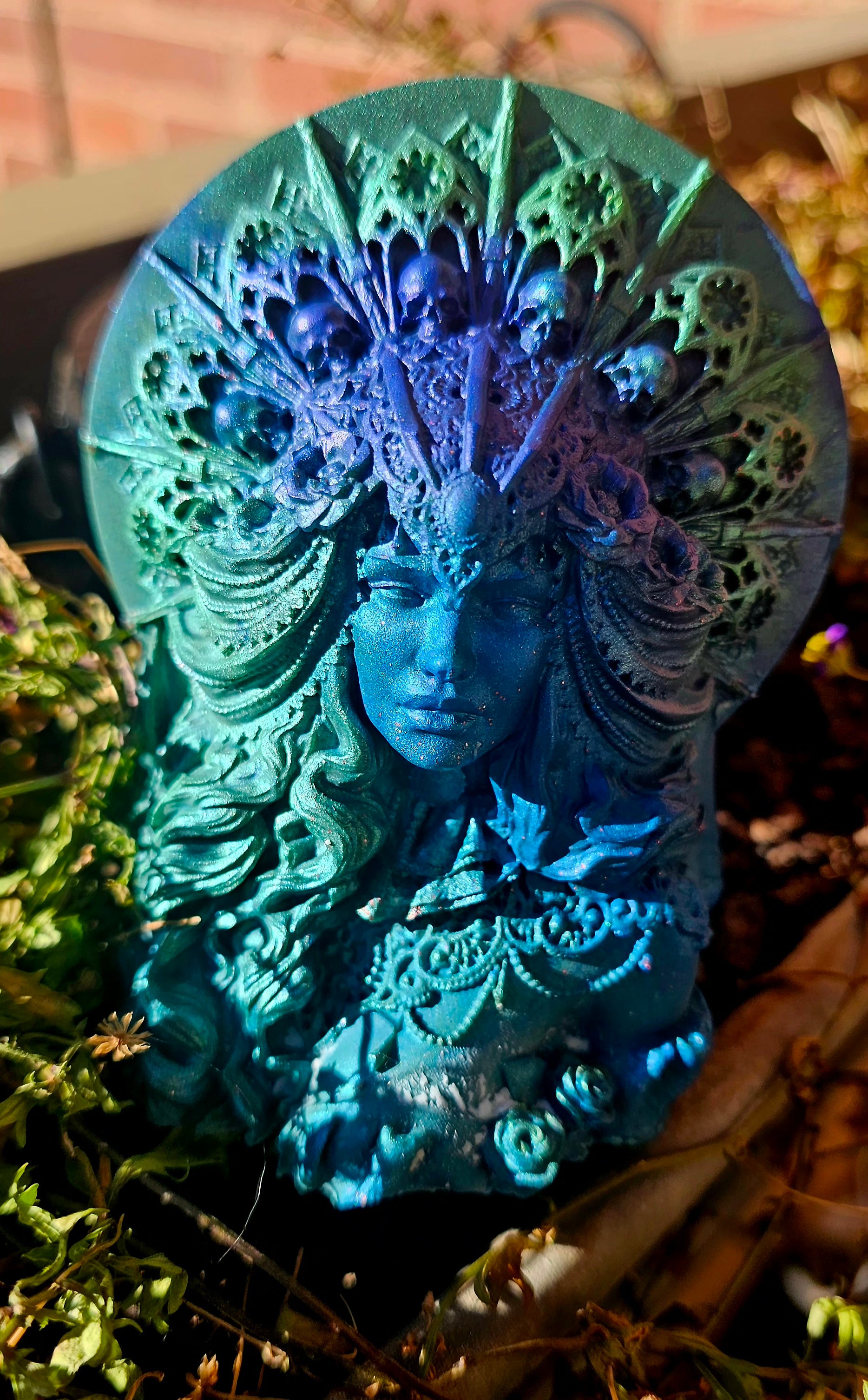 🌑 Busto de Hécate - Diosa Oscura con Corona Sagrada 👑✨