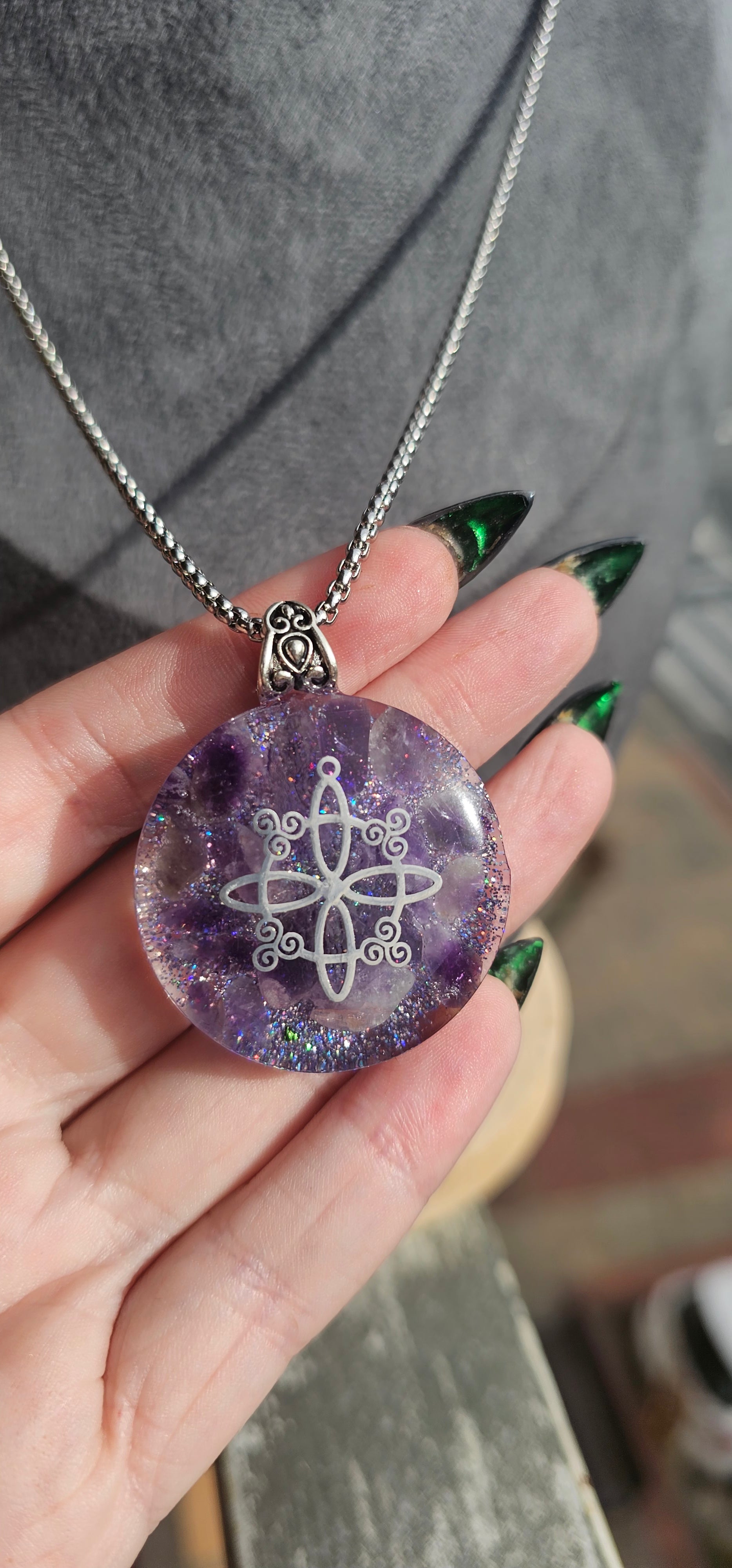 🔮 Orgonita Nudo de Bruja · Portal Violeta de Protección · Amatista Poderosa ✨🌙