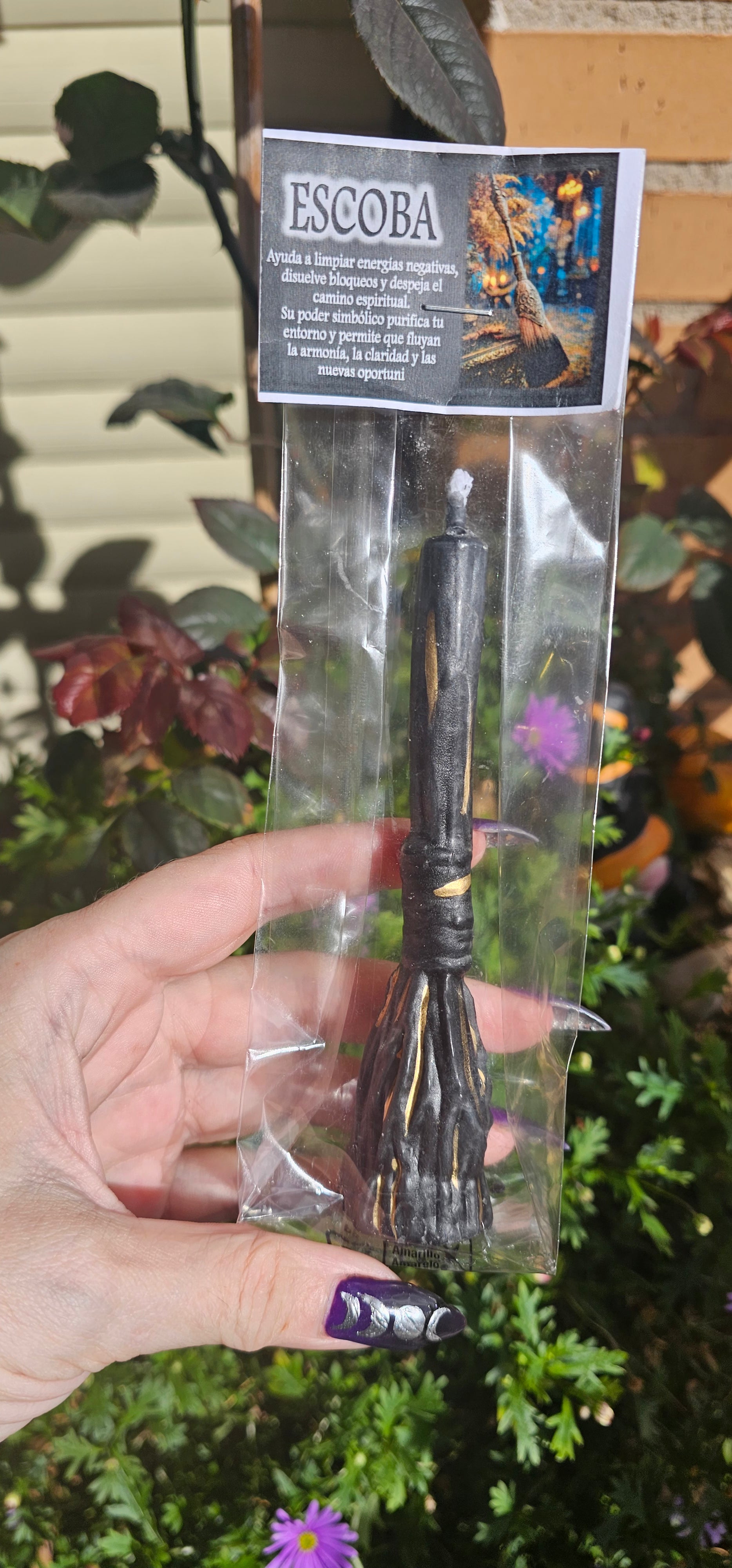 🧹🔮 Vela Artesanal Escoba de Bruja ✨ Limpieza Energética Profunda 🌑💨