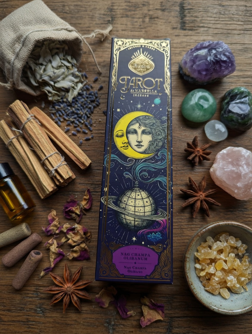 🃏🕏 Tarot de Marsella – Nag Champa & Olíbano | Sagrada Madre 🔮✨