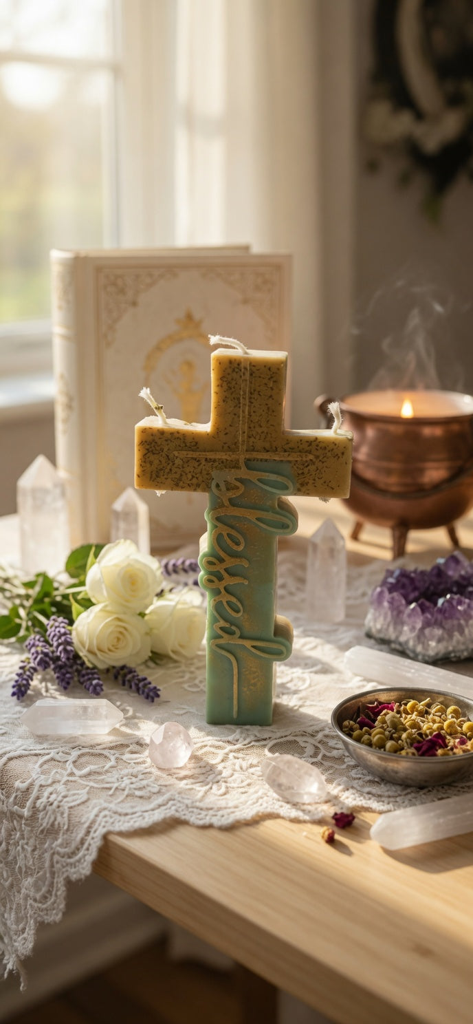 🕊️✨ BENDICIONES — Velón 3 Mechas de Limpieza Espiritual