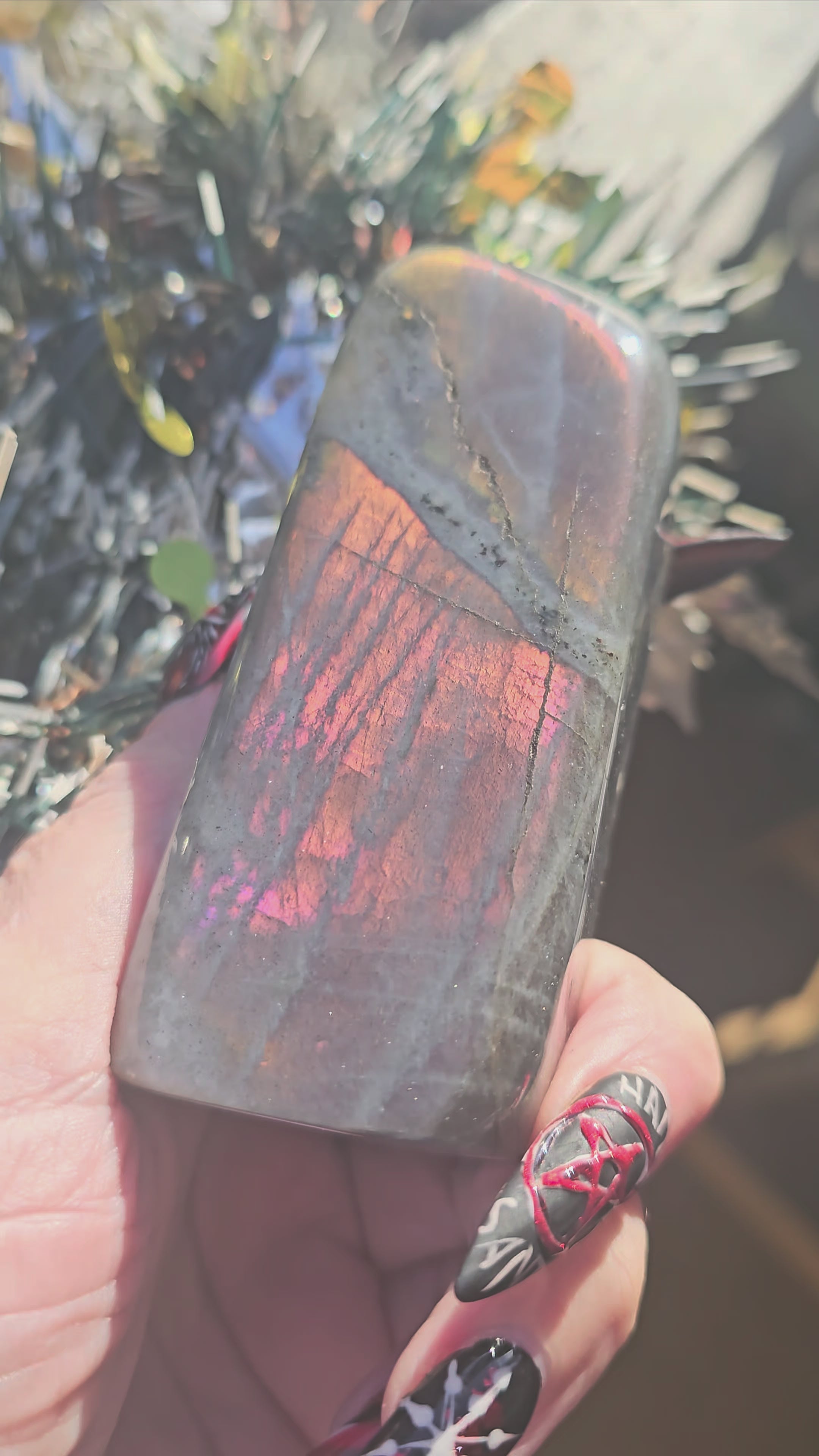 Monolito de Labradorita Pastel Madagascar - Aurora Boreal Mística 330g