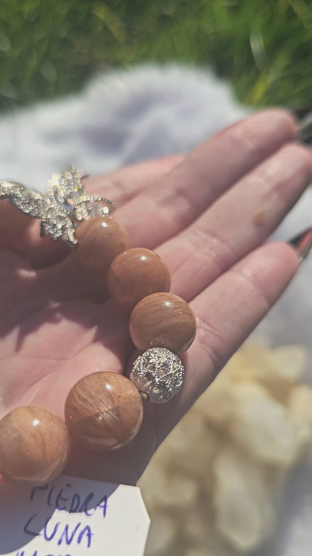 Pulsera Alas del Alma - Luna Melocotón y Citrino Sagrado