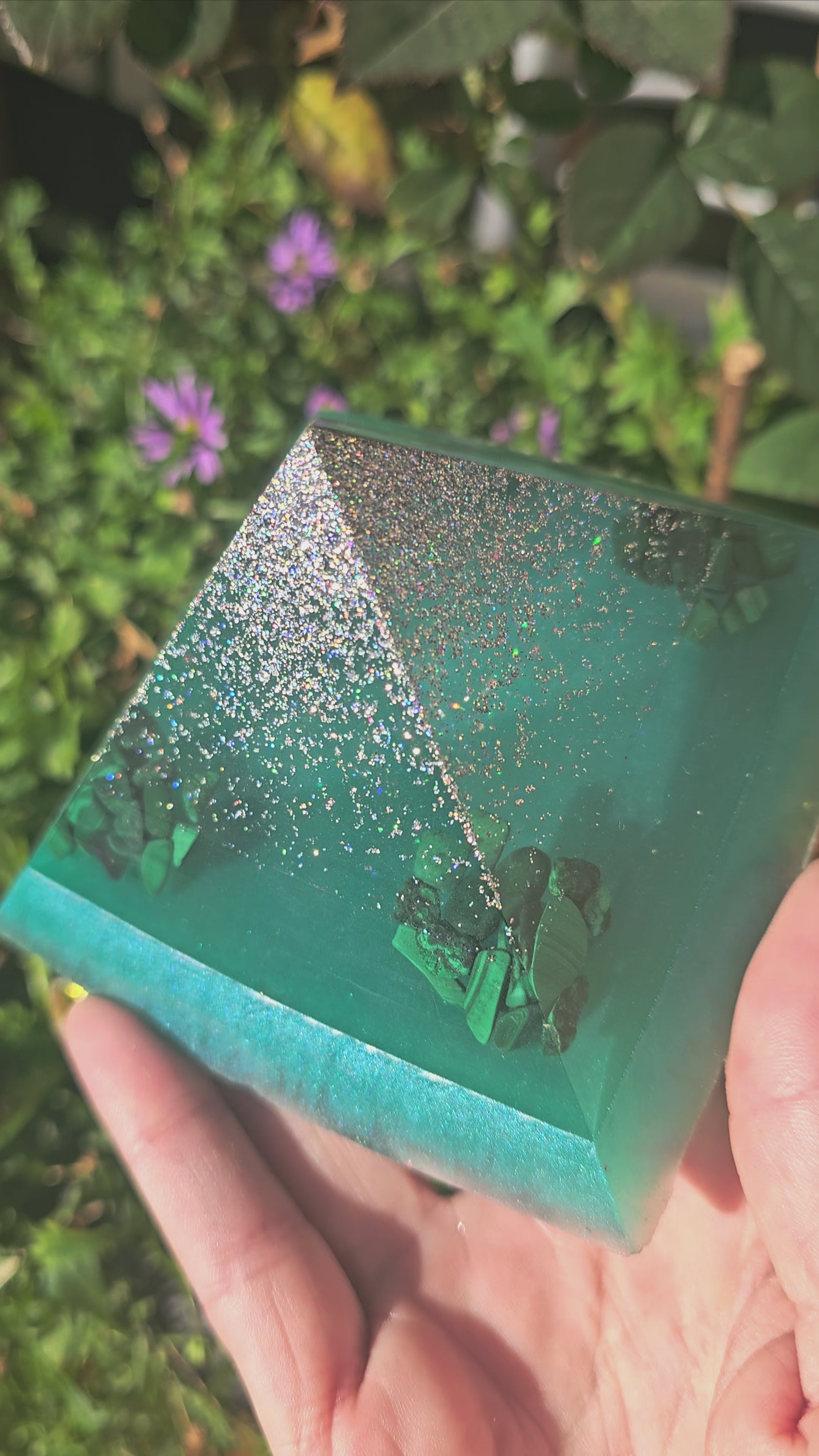 🔺 Pirámide Orgonita Keops 💚 Malaquita & Cuarzo - Poder Egipcio