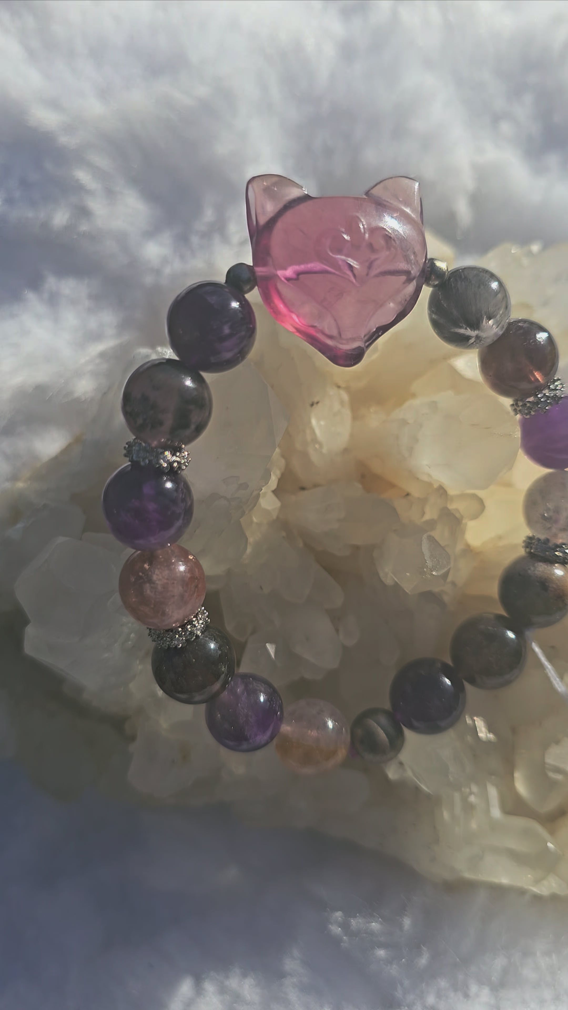 Pulsera Pixiu Celestial - Aurelita y Fluorita de Abundancia