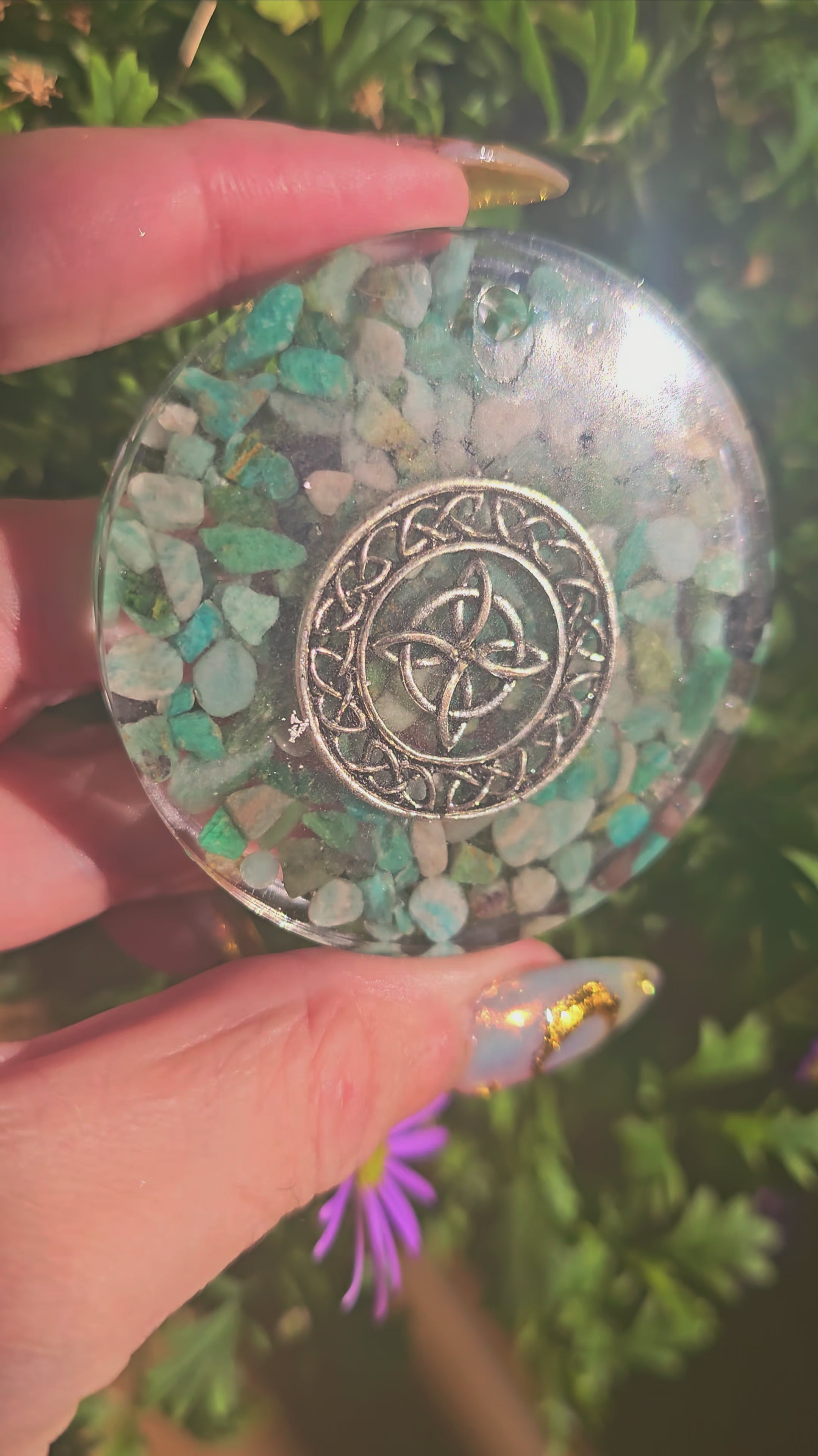 🔮 Mini Rejilla Ritualizada | Jade, Jaspe y Aventurina con Nudo de Bruja ✨