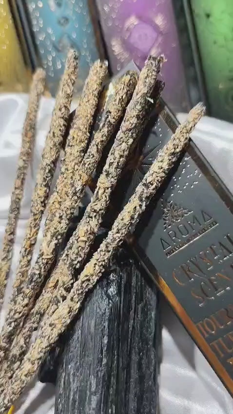 🖤 Incienso Turmalina Negra Aroma Crystal Scents 🌿 20g (6-7 Varillas) - Escudo Supremo de las Brujas y Transmutadora de Sombras 🛡️⚡