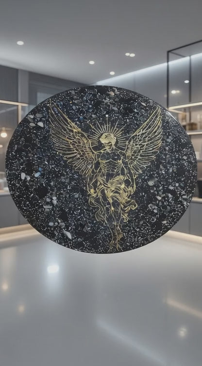 ✨ Rejilla Orgonita Ángel Protector 30x30cm 🛡️ Turmalina Negra, Ónice, Cuarzo y Cobre