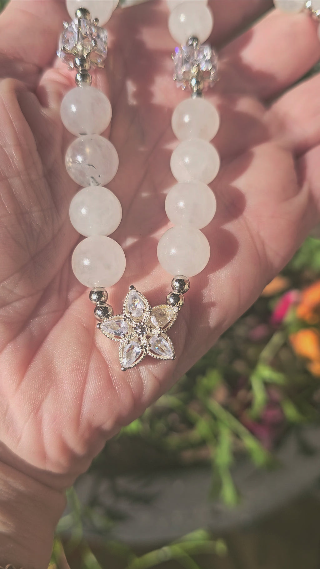 ✨ Collar  Piedra Luna Azul 💎 Cuarzo Diamante & Estrella - Joya de Poder