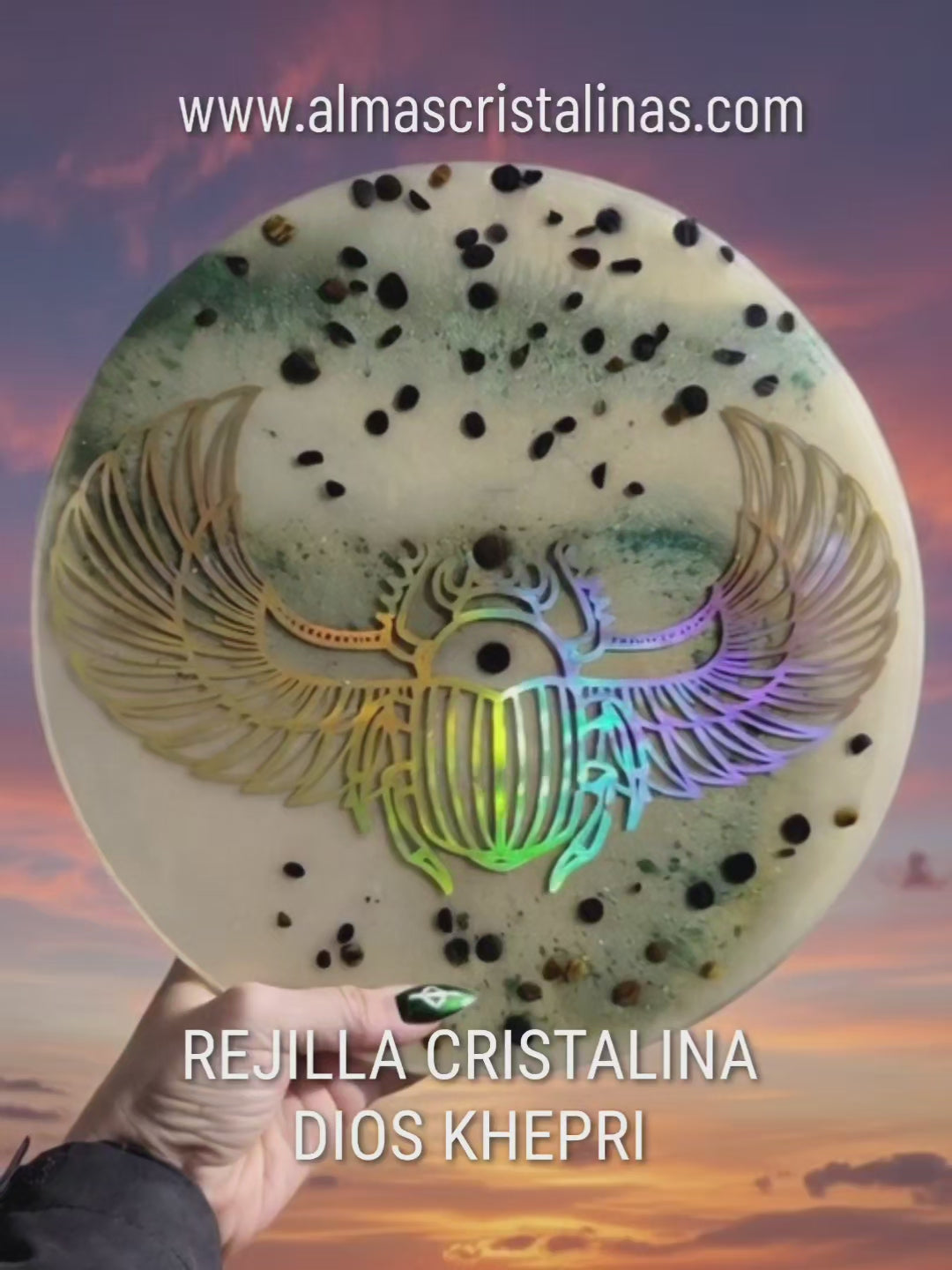 🪲 Rejilla del Escarabajo Sagrado ☀️ Portal de Renacimiento Egipcio 50x50cm 🔮✨