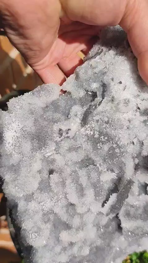 💎 Cuarzo Gris con Calcedonia 6kg ✨ Brillos Impresionantes 🌟 Ritualizado y Canalizado 🙏💫 Pieza Excepcional Única 👑