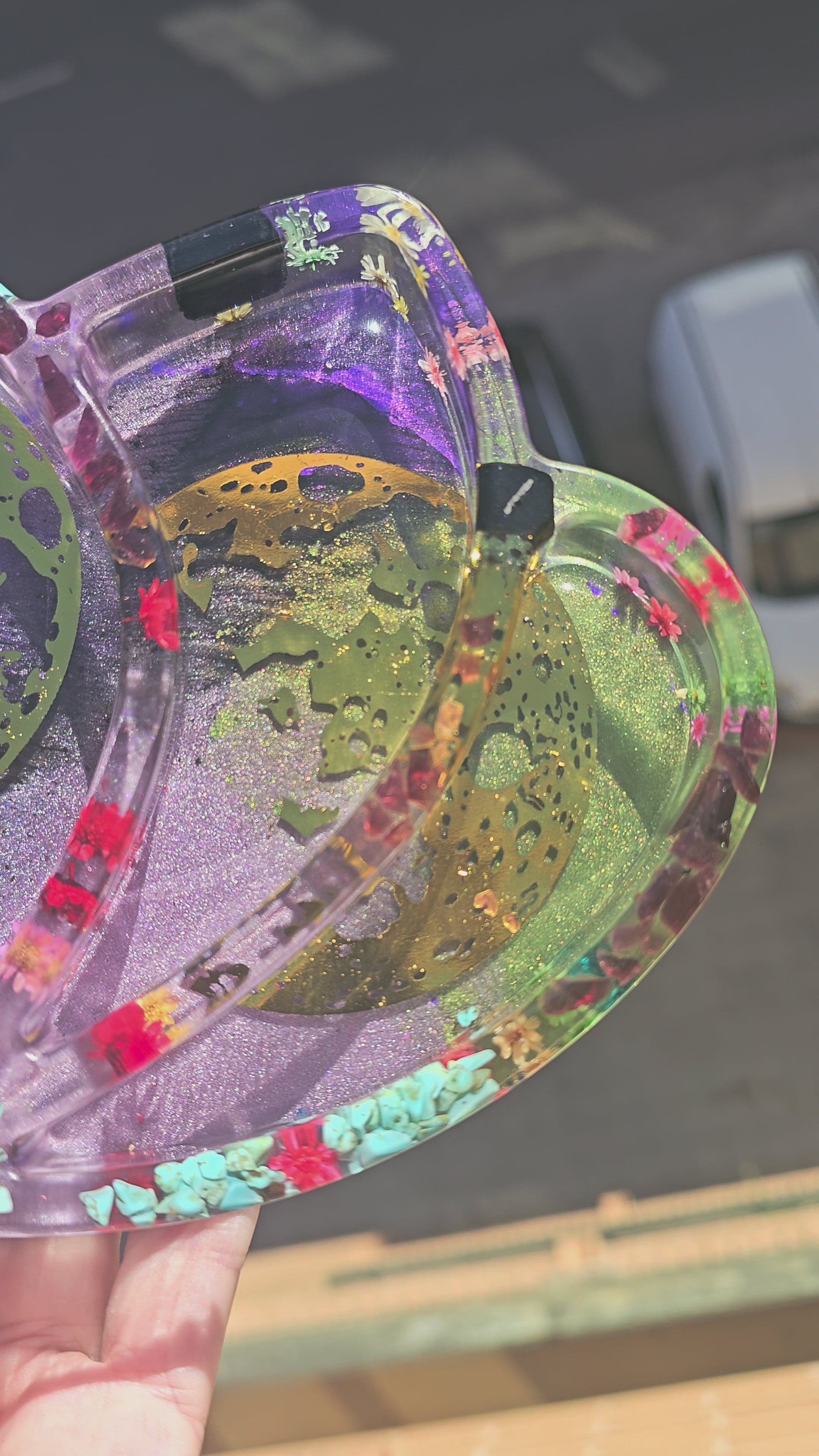 🌸 Bandeja Flor de Loto Diosa Lunar 🌙✨ Turmalina, Turquesa y Granate - Ciclos Sagrados de Transformación 🔮💫