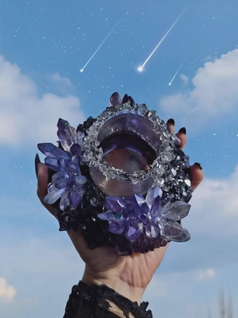 ✨ Porta Velas Eternos 🕯️ Cuarzo & Turmalina 💎