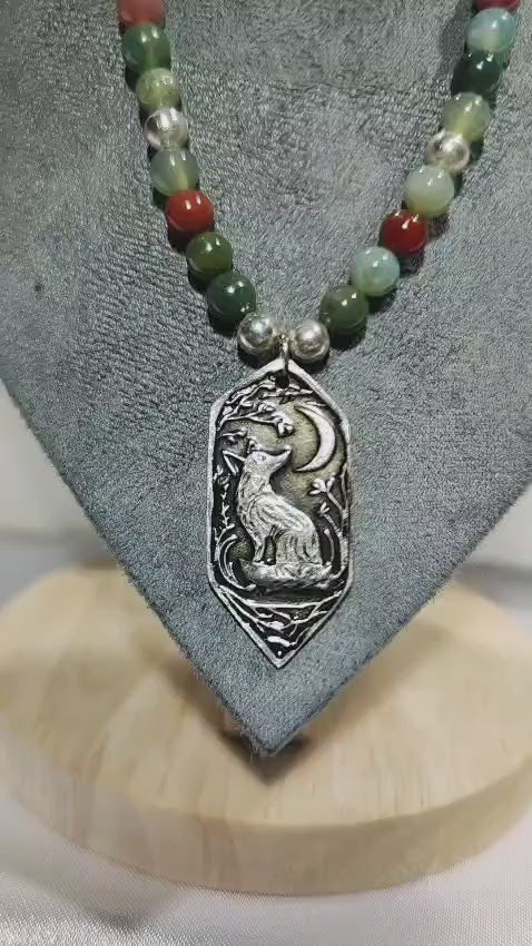 Collar Zorro Lunar - Bruja del Campo Jaspe Jardín